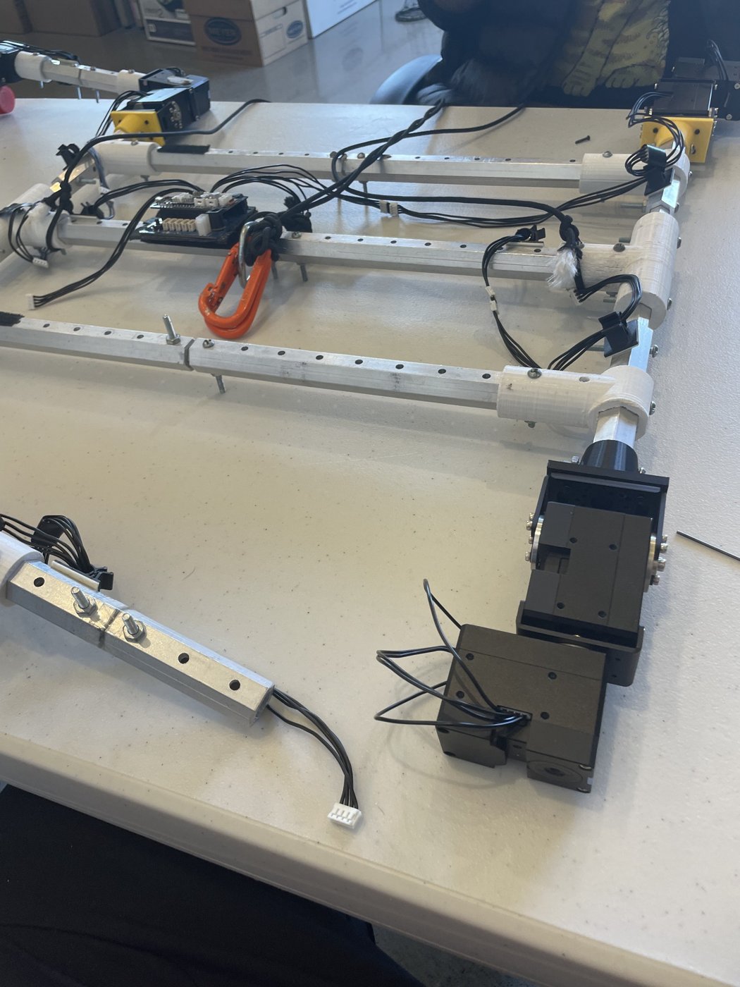 HARQ mechanical assembly on a workbench