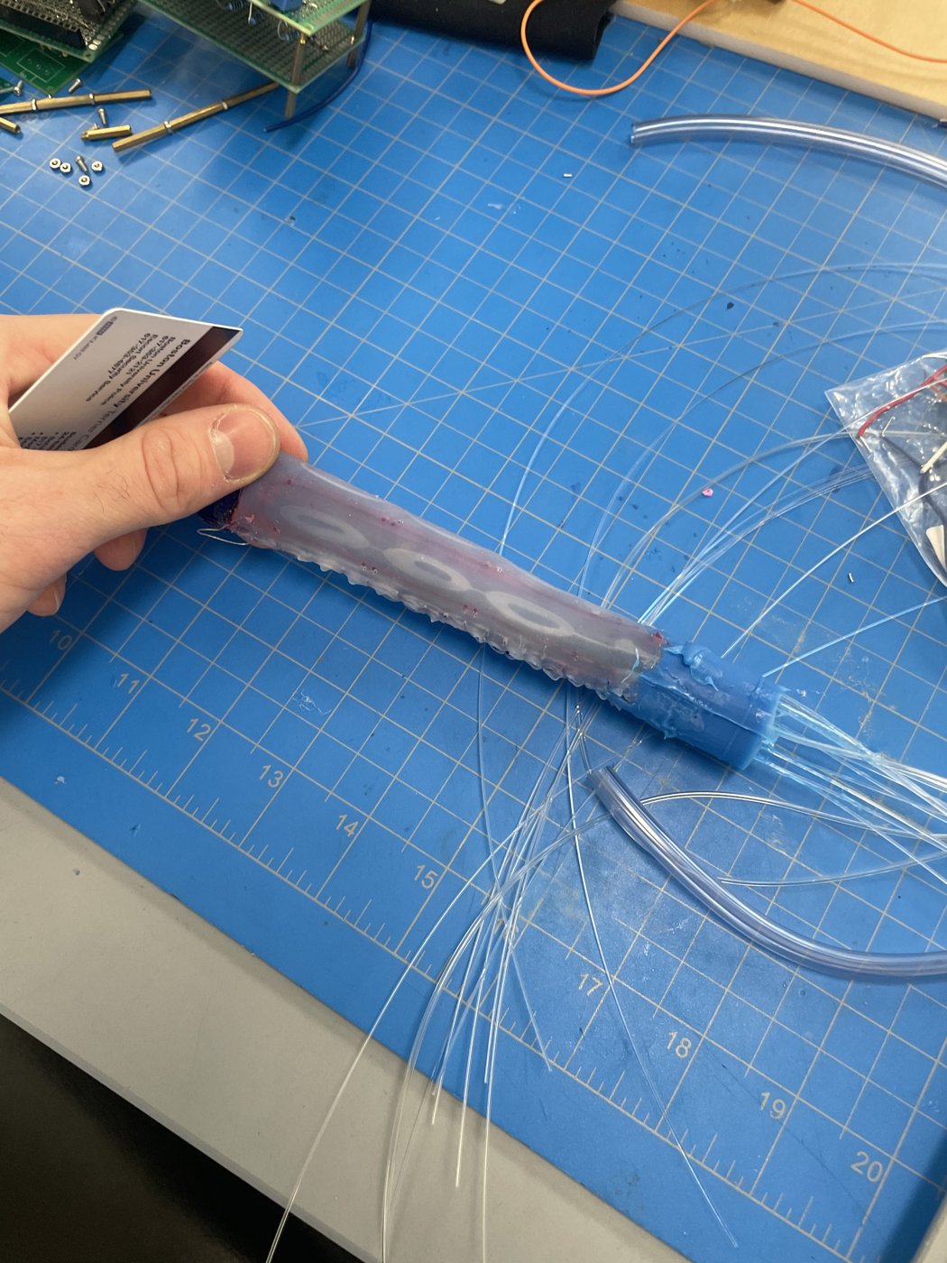 Soft robotic sleeve during fabrication